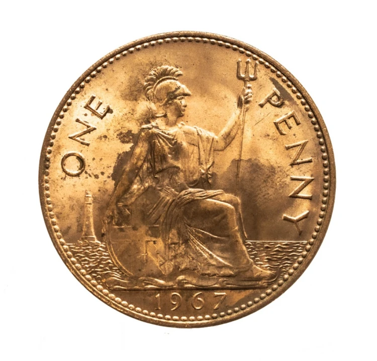Wielka Brytania, Elżbieta II, 1 pens 1967 rok.