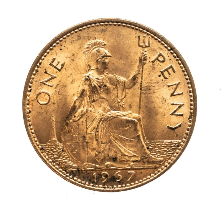 Wielka Brytania, Elżbieta II, 1 pens 1967 rok.