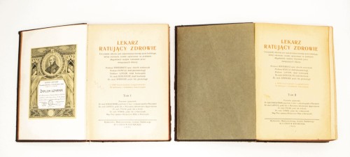 ZESTAW KSIĄŻEK LEKARZ RATUJĄCY ŻYCIE, TOMY I-II, KATOWICE 1929