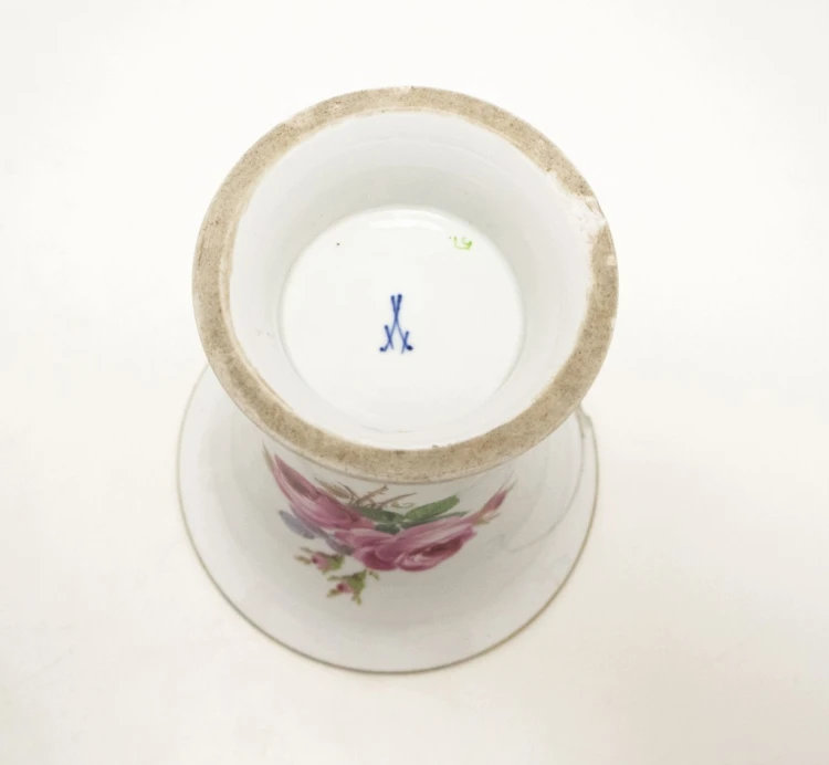 STARY PORCELANOWY WAZON, RÓŻA MIŚNIA