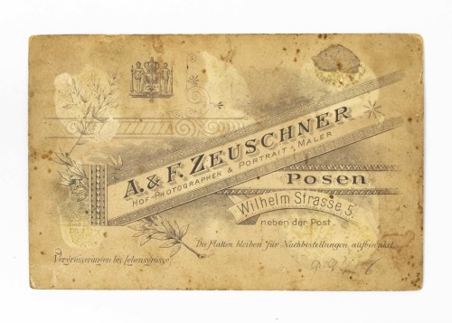 STARA FOTOGRAFIA - MĘŻCZYZNA Z KOBIETĄ, ATELIER ZEUSCHNER, POZNAŃ