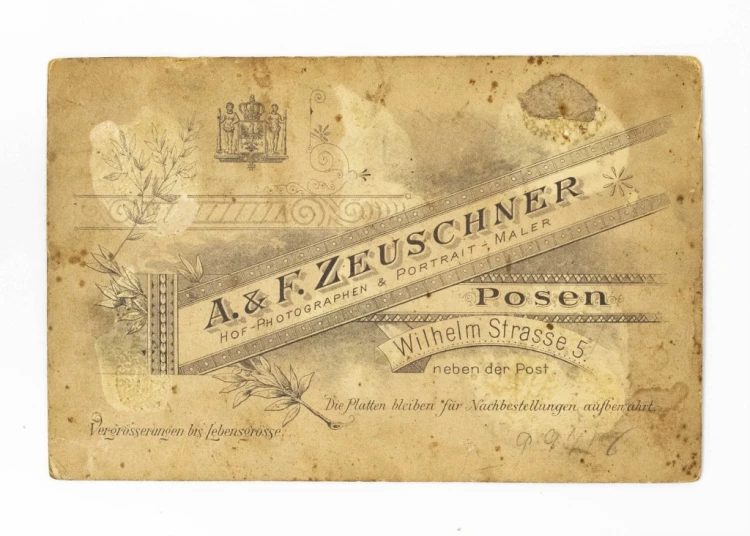 STARA FOTOGRAFIA - MĘŻCZYZNA Z KOBIETĄ, ATELIER ZEUSCHNER, POZNAŃ