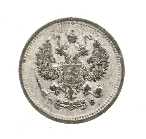 Rosja, Mikołaj II, 10 kopiejek 1907 EB, Petersburg