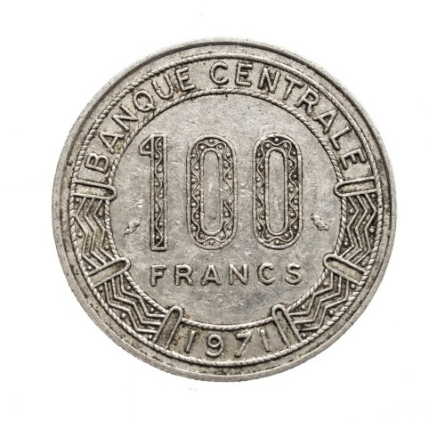 Republika Środkowoafrykańska, 100 franków, 1971 rok.
