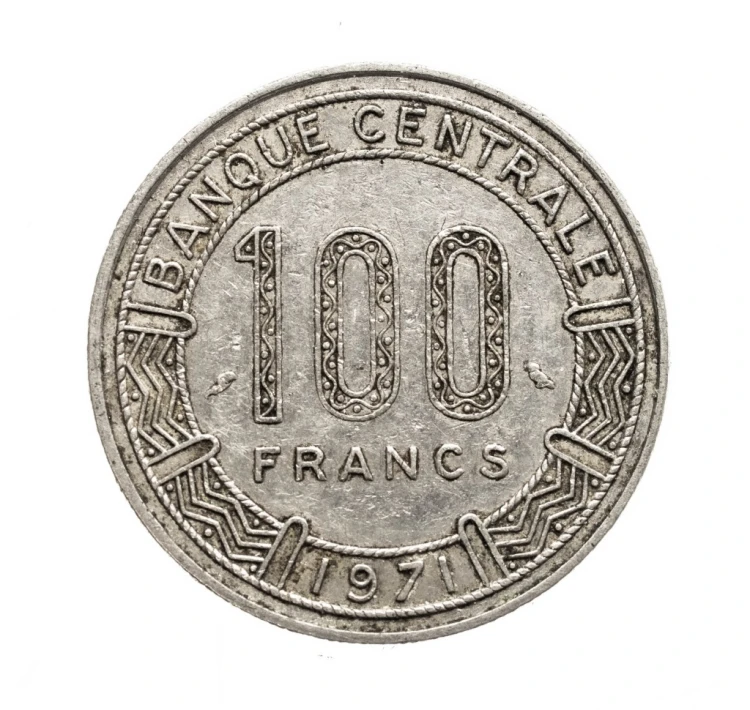 Republika Środkowoafrykańska, 100 franków, 1971 rok.