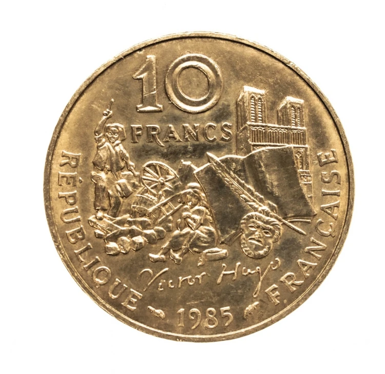 Francja, 10 franków 100. rocznica - Śmierć Victora Hugo, 1985 rok.