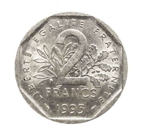Francja, 2 franki 50.rocznica -Powstanie ruchu oporu, Jean Moulin,1993 rok.