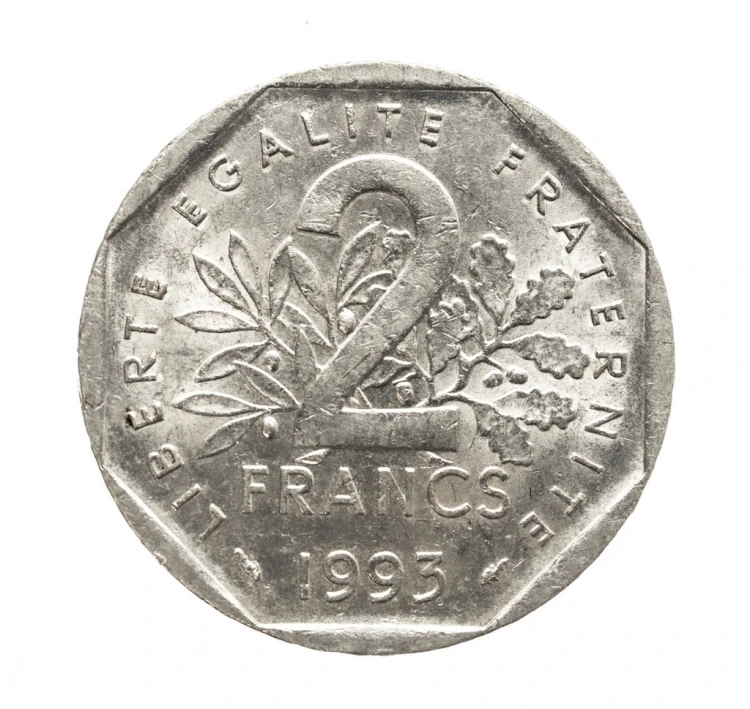 Francja, 2 franki 50.rocznica -Powstanie ruchu oporu, Jean Moulin,1993 rok.