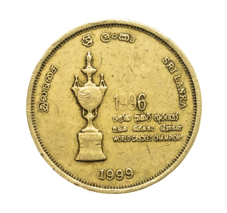 Sri Lanka, 5 rupii Puchar Świata w Krykiecie, 1999 rok.