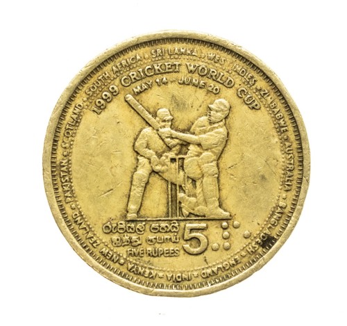 Sri Lanka, 5 rupii Puchar Świata w Krykiecie, 1999 rok.
