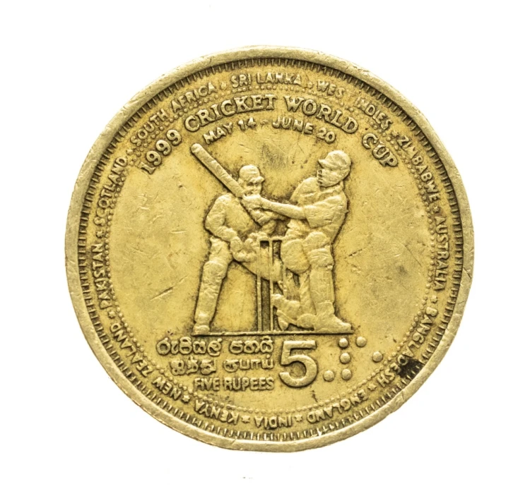 Sri Lanka, 5 rupii Puchar Świata w Krykiecie, 1999 rok.