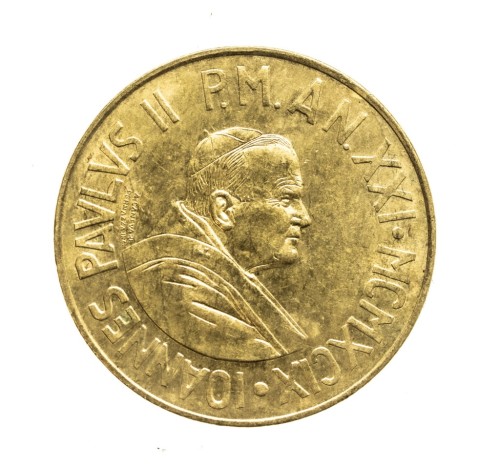 Watykan, Jan Paweł II, 200 lirów, 1999 rok.