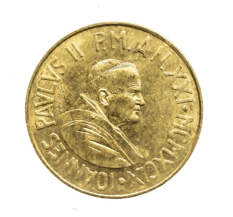 Watykan, Jan Paweł II, 200 lirów, 1999 rok.