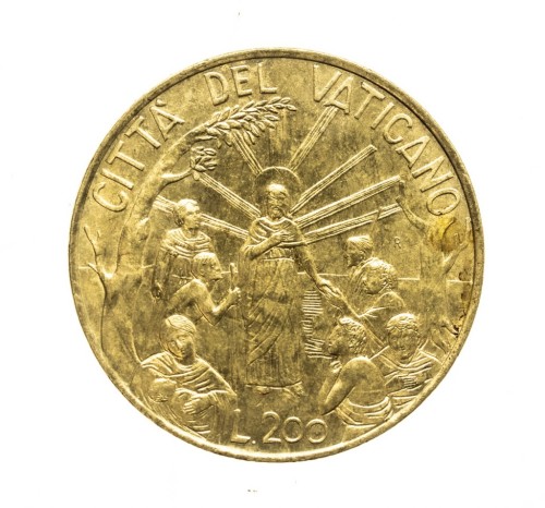 Watykan, Jan Paweł II, 200 lirów, 1999 rok.