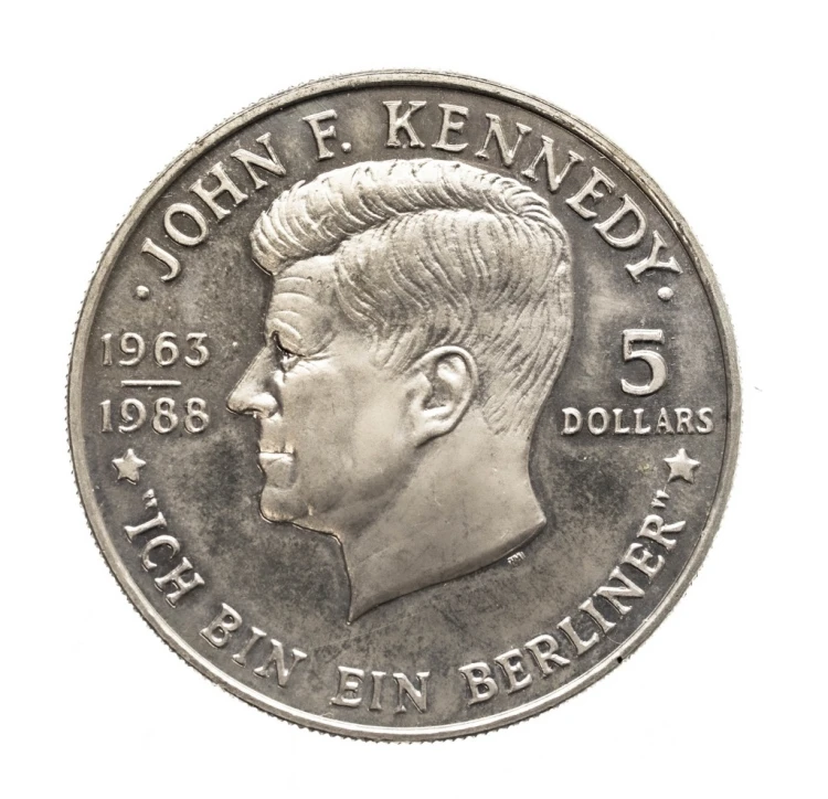 Niue, 5 dolarów John F. Kennedy, 1988 rok.