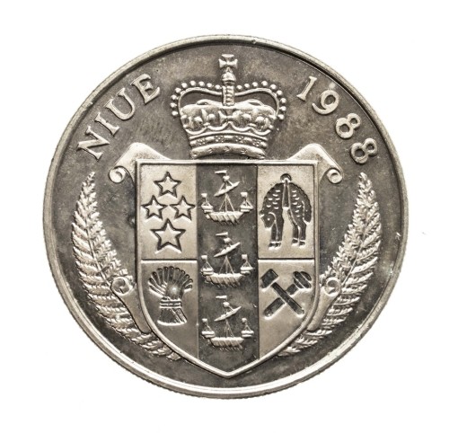 Niue, 5 dolarów John F. Kennedy, 1988 rok.