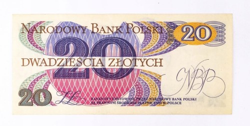 Polska, PRL (1944 - 1989), 20 ZŁOTYCH 1.06.1982, seria AT