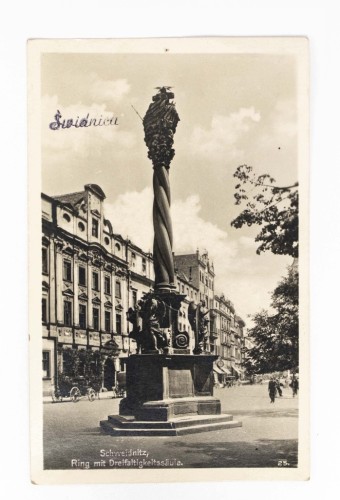 ŚWIDNICA - RYNEK, KOLUMNA ŚWIĘTEJ TRÓJCY LATA 30 XX WIEKU