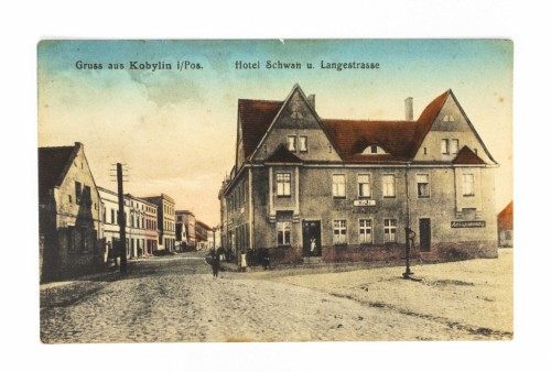 KOBYLIN - HOTEL POD ŁABĘDZIEM, ULICA DŁUGA POCZ. XX WIEKU