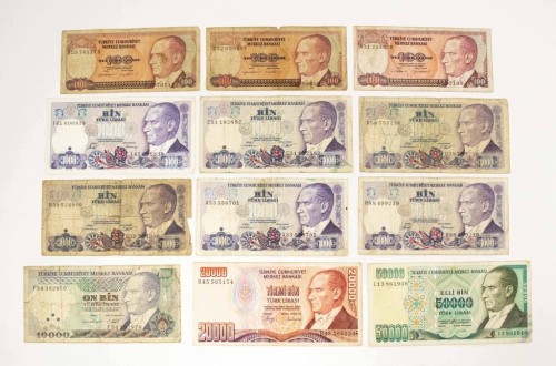 TURCJA - ZESTAW BANKNOTÓW 1970 (NR 1)