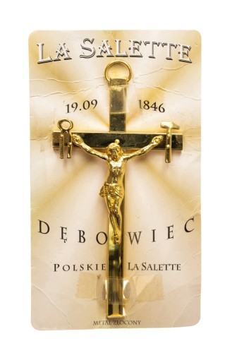 STARY ZŁOCONY KRZYŻ JEZUS CHRYSTUS, DĘBOWIEC POLSKIE LA SALETTE
