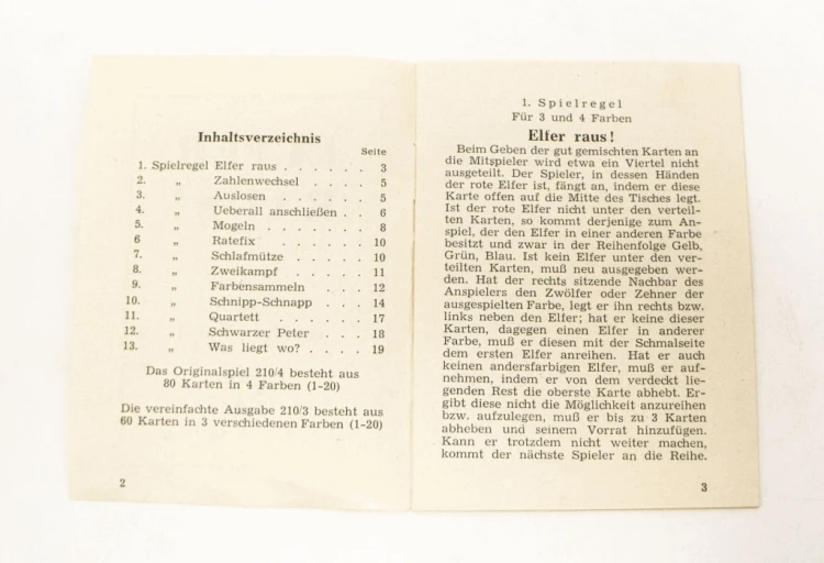 STARA NIEMIECKA GRA KARCIANA ELFER RAUS