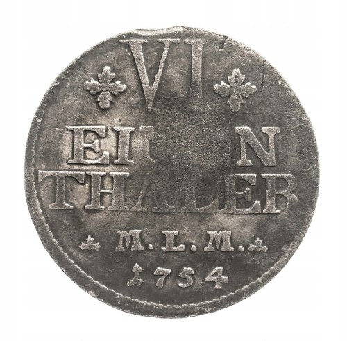 Niemcy, Meklemburgia- Schwerin, Christian Ludwik II, 1/6 talara 1754