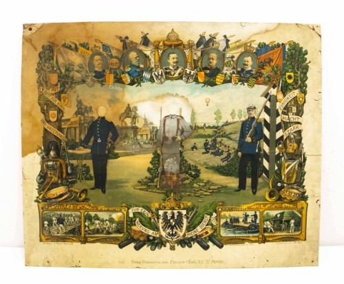PAMIĄTKOWE TABLO WOJSKOWE, 2 POMORSKI BATALION SAPERÓW, SZCZECIN XIX/XX W.