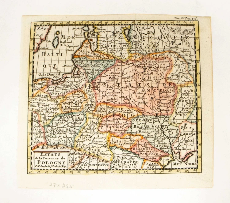 STARA GRAFIKA, MIEDZIORYT MAPA POLSKI XVIII WIEK