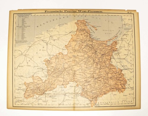 STARA MAPA, PRUSY ZACHODNIE XIX / XX WIEK