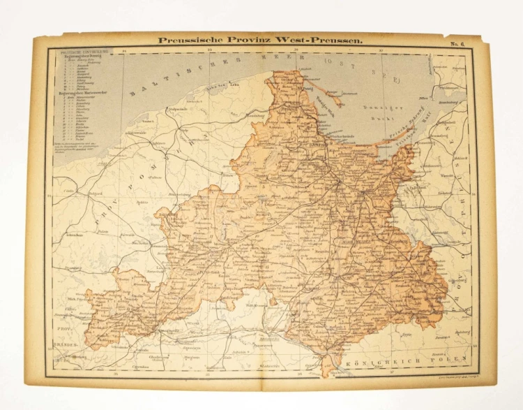 STARA MAPA, PRUSY ZACHODNIE XIX / XX WIEK
