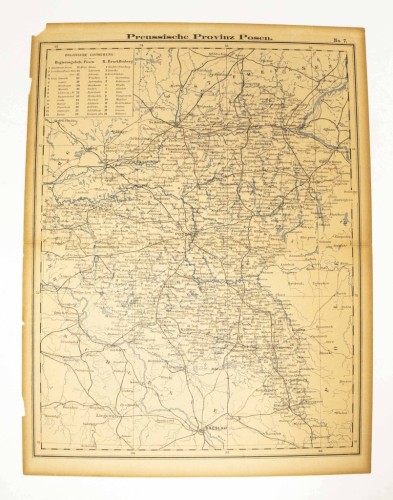 STARA MAPA, PRUSKA PROWINCJA POZNAŃSKA, POZNAŃ, BYDGOSZCZ XIX / XX WIEK