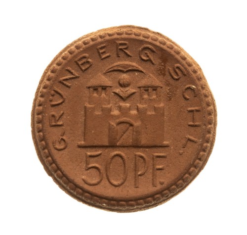 Grünberg (Zielona Góra), 50 fenigów 1921 - porcelana