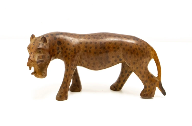 STARA DREWNIANA FIGURKA LAMPART / GEPARD