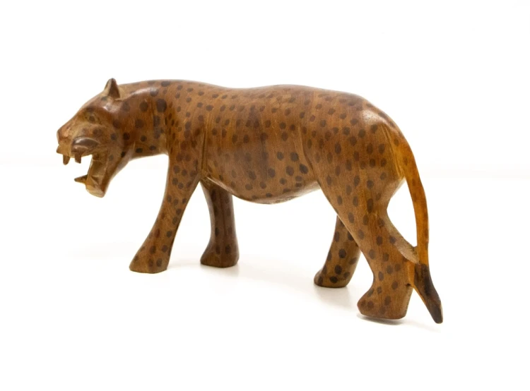 STARA DREWNIANA FIGURKA LAMPART / GEPARD