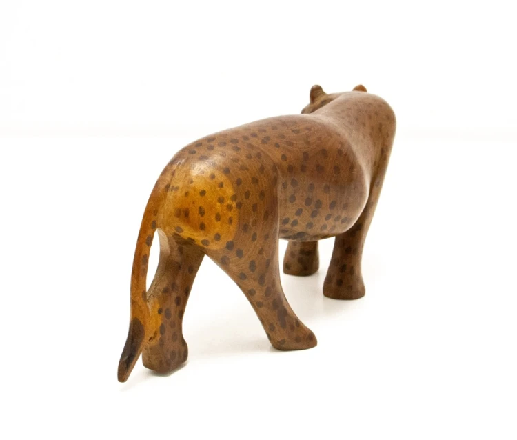 STARA DREWNIANA FIGURKA LAMPART / GEPARD