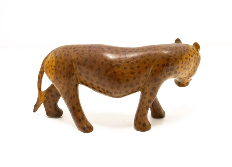 STARA DREWNIANA FIGURKA LAMPART / GEPARD
