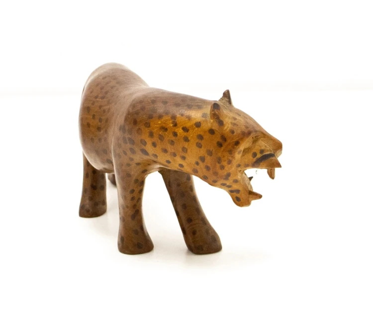 STARA DREWNIANA FIGURKA LAMPART / GEPARD