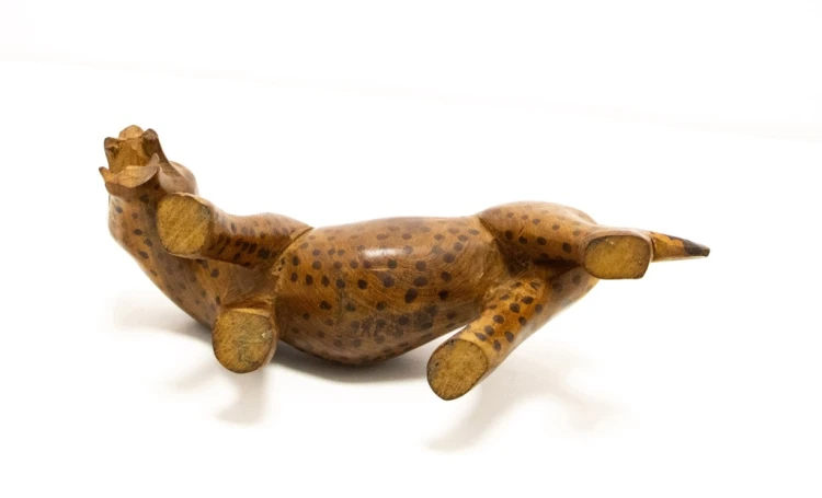 STARA DREWNIANA FIGURKA LAMPART / GEPARD
