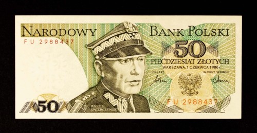 Polska, PRL, 50 ZŁOTYCH 1.06.1986, seria FU