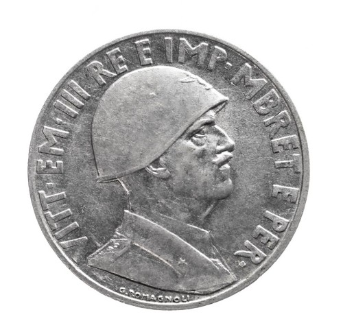 Albania, 1 lek, 1939 R, Rzym - wariant magnetyczny