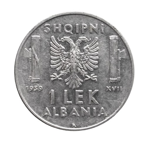 Albania, 1 lek, 1939 R, Rzym - wariant magnetyczny