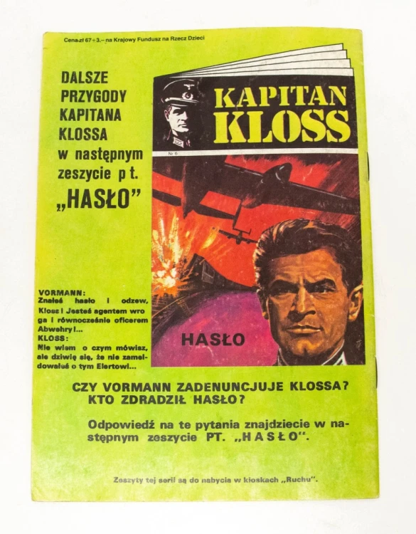 STARY KOMIKS KAPITAN KLOSS - ŚCIŚLE TAJNE (NR 5) 1986