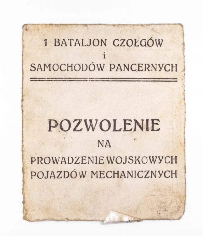 STARA FOTOGRAFIA, ŻOŁNIERZ I BATALION CZOŁGÓW I SAMOCHODÓW PANCERNYCH II RP