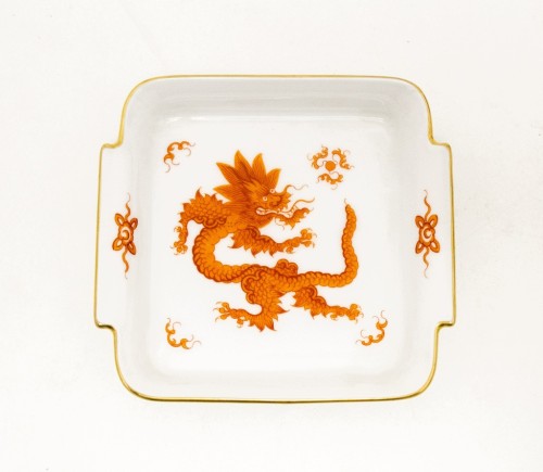 STARY PORCELANOWY TALERZYK / PATERKA SMOK MIŚNIA