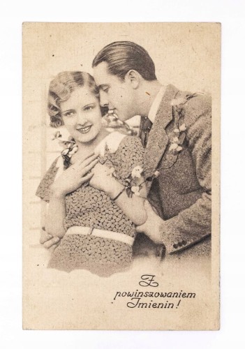 STARA POCZTÓWKA IMIENINOWA - STRZELNO / TUCZNO 1947