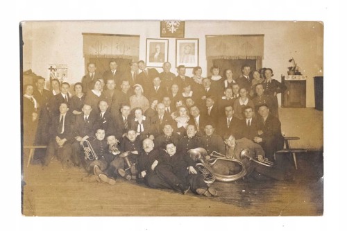 STARA FOTOGRAFIA - SZKOŁA, ORKIESTRA, PIŁSUDSKI I MOŚCICKI 1936