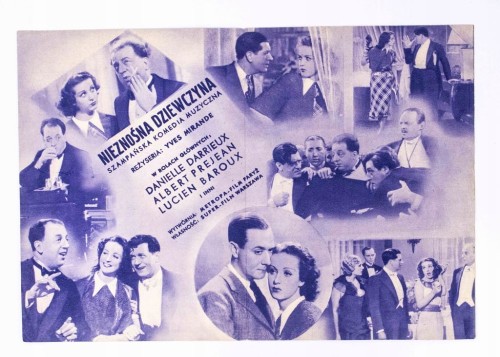 STARA REKLAMA - FILM NIEZNOŚNA DZIEWCZYNA, KINO UCIECHA, KRAKÓW l. 30/40