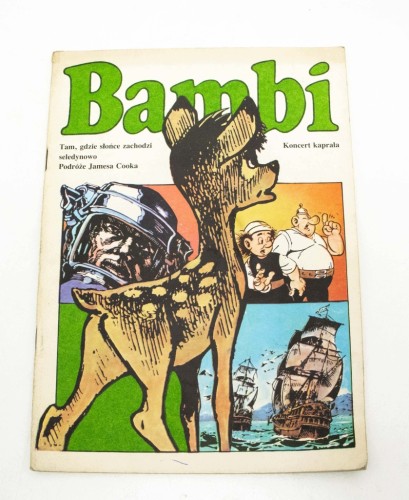 STARY KOMIKS BAMBI, PODRÓŻE JAMESA COOKA, KONCERT KAPRALA 1987