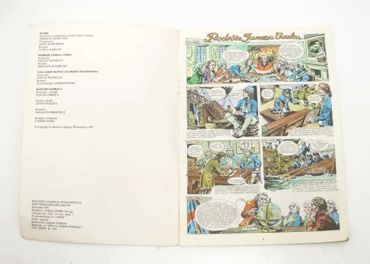STARY KOMIKS BAMBI, PODRÓŻE JAMESA COOKA, KONCERT KAPRALA 1987